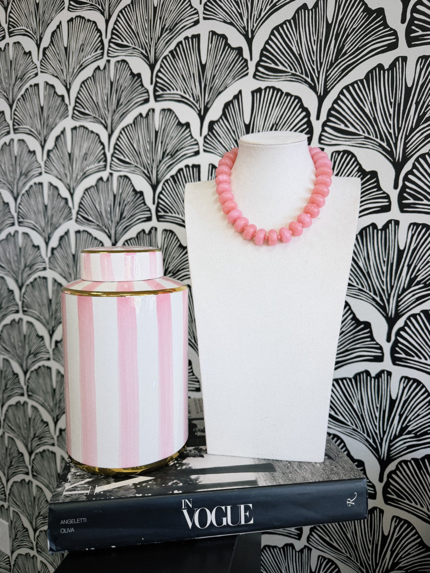 Bold Bead Babe Necklace - Light Pink