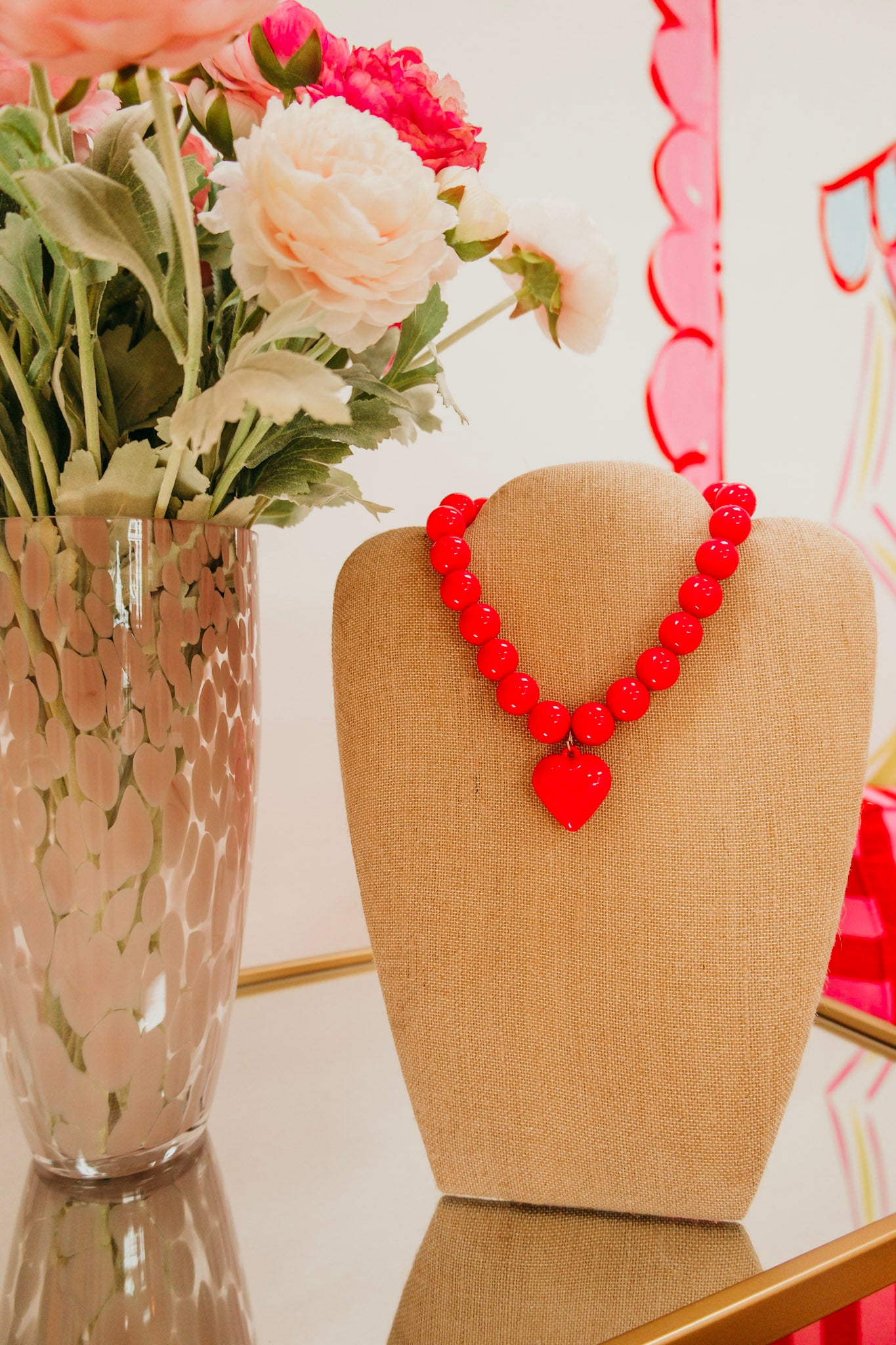 The XOXO Beaded Necklace - Hot Pink