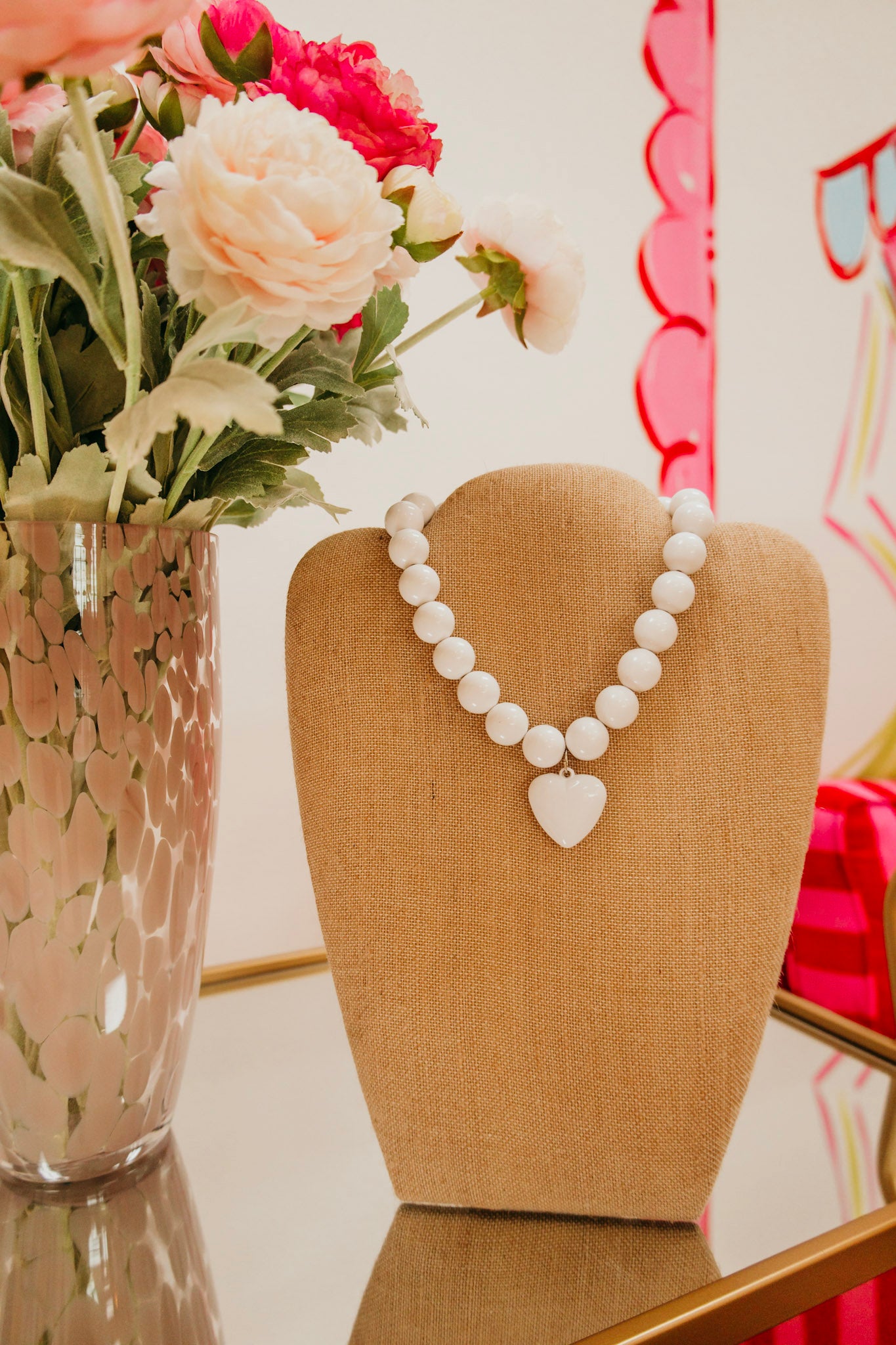 The XOXO Beaded Necklace - White
