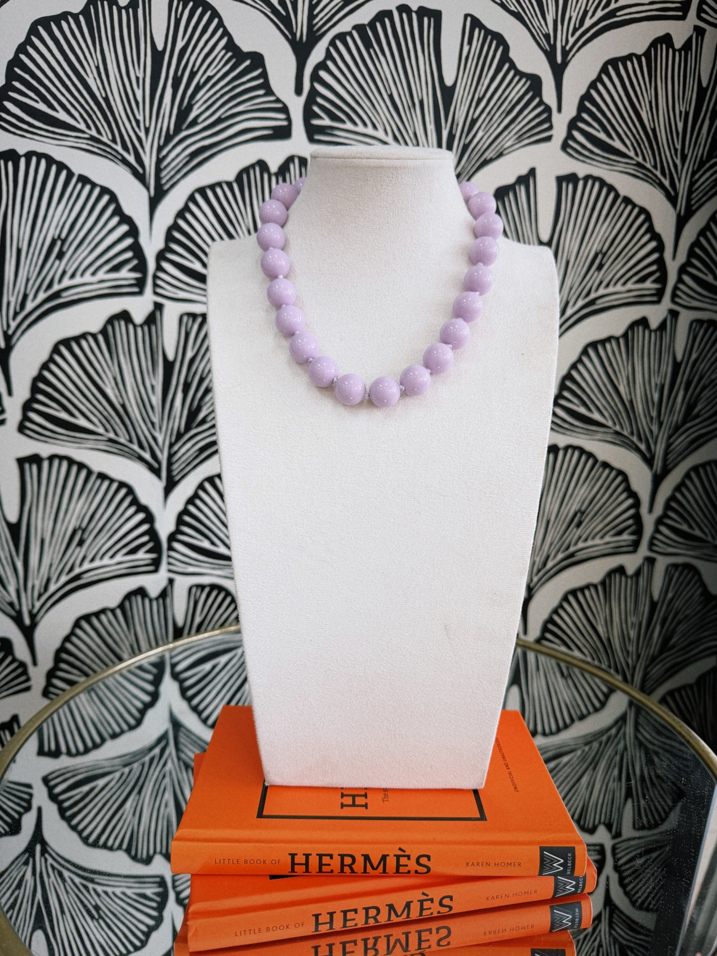 Beaded Love Necklace - Lilac 