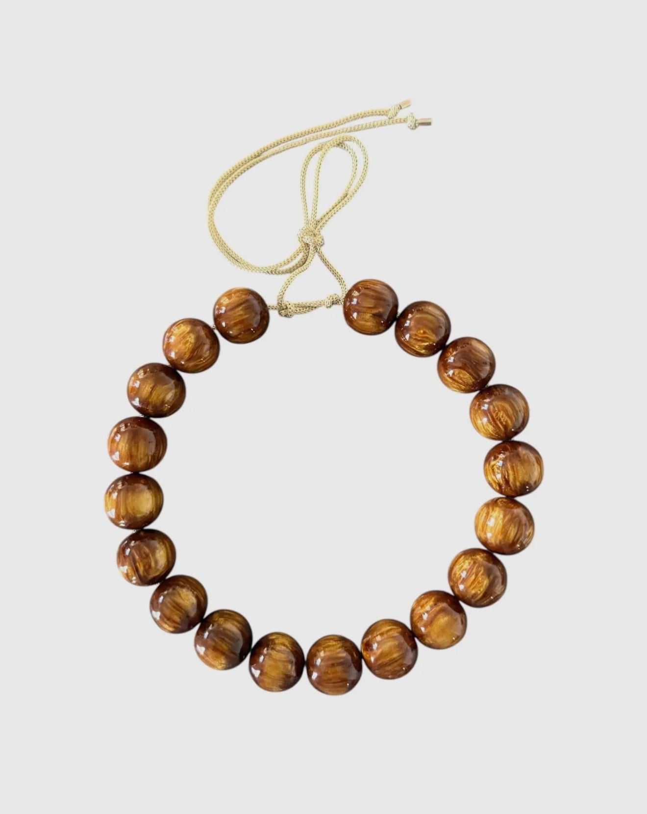 Chunky Beaded Necklace - Maple
