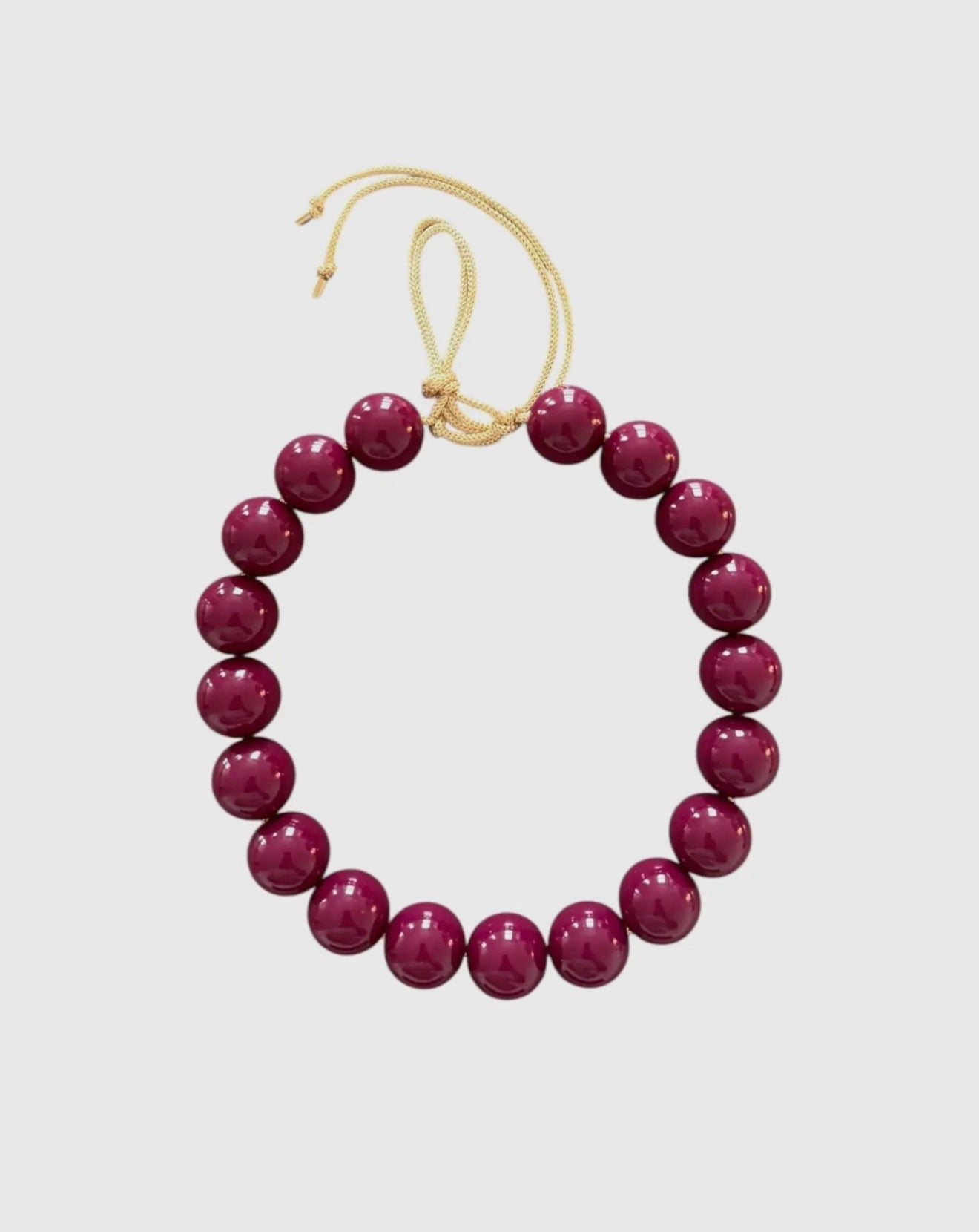 Chunky Beaded Necklace - Raspberry