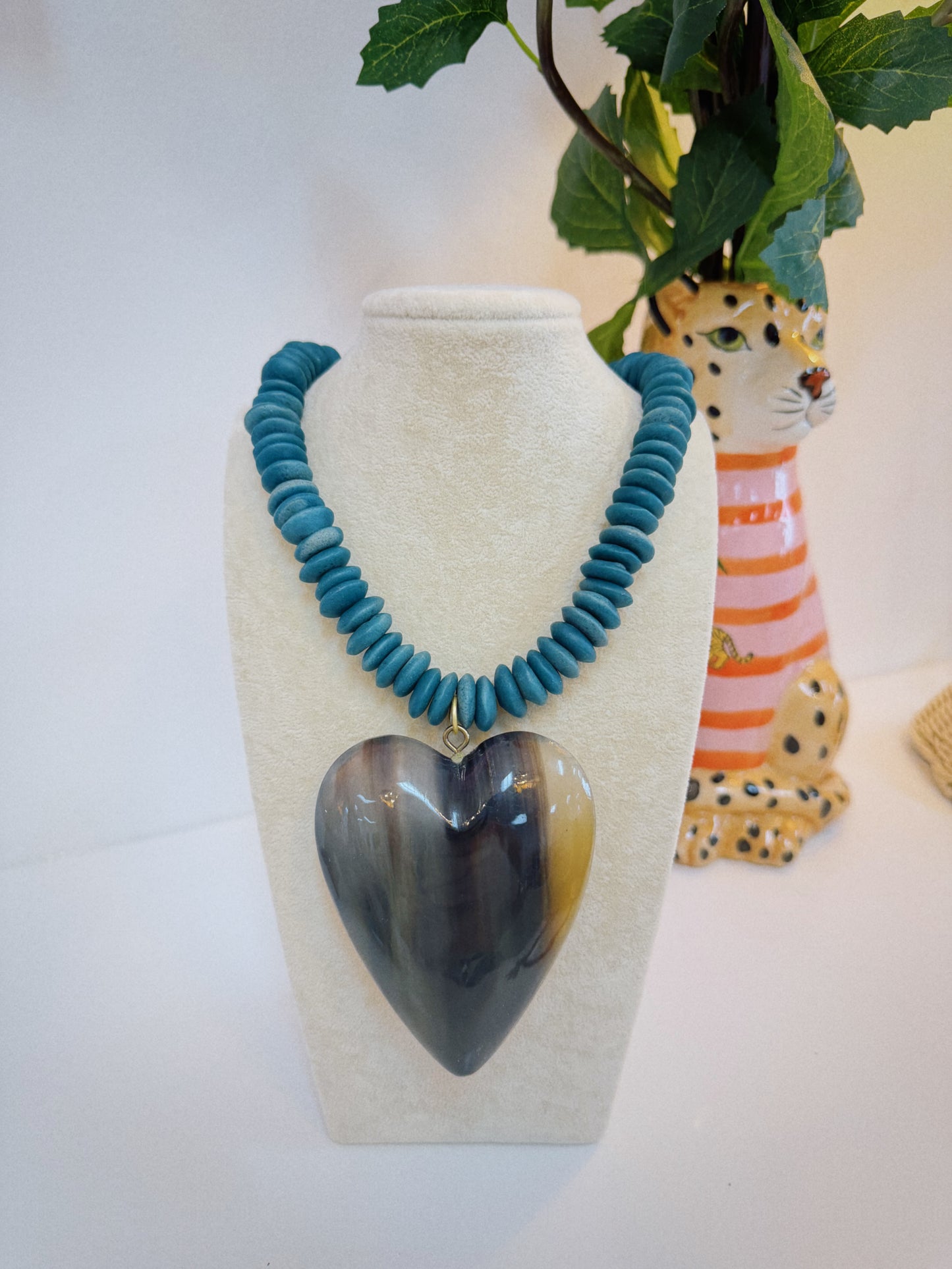 Indie Heart Necklace - Teal