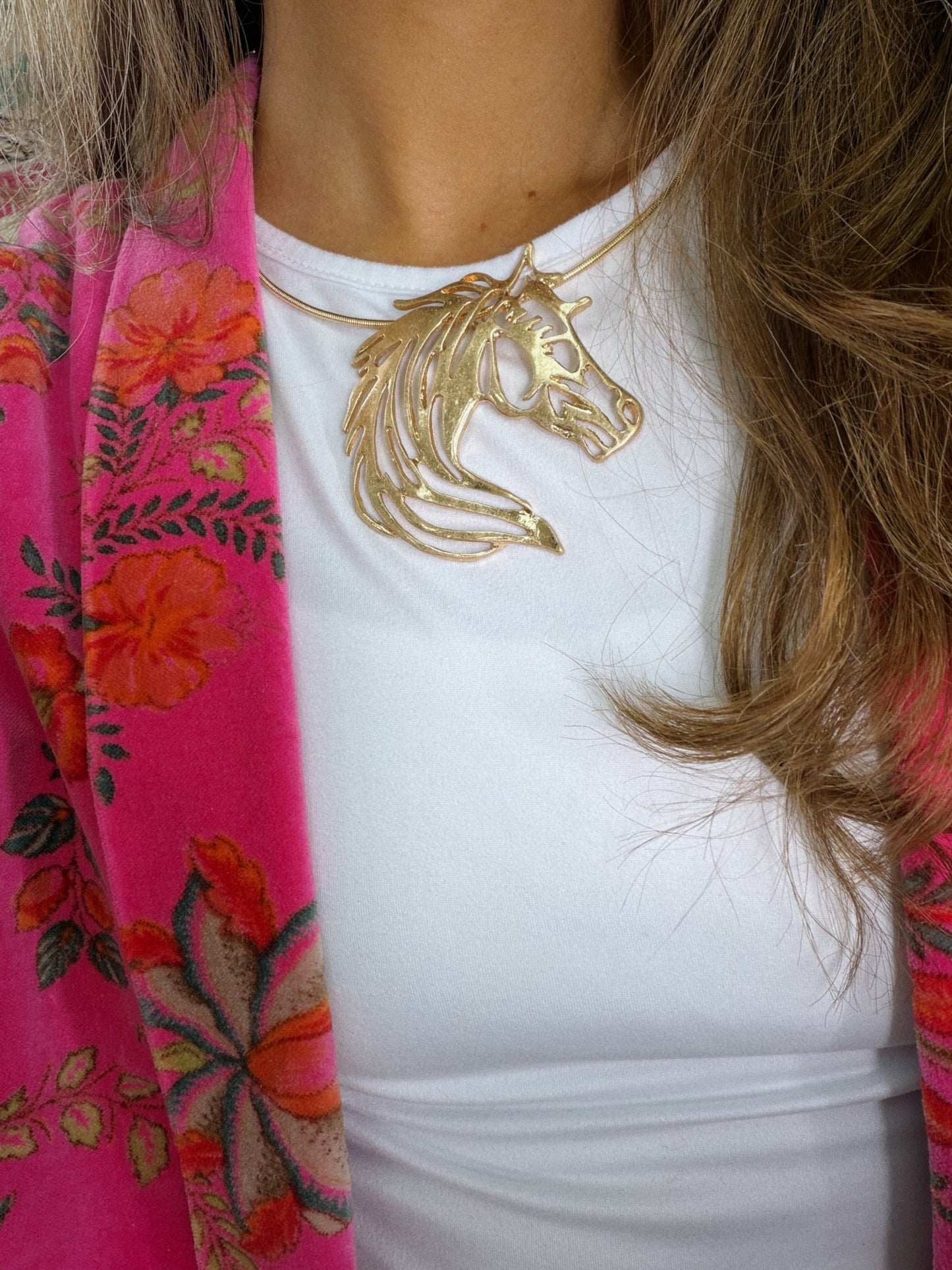 Golden Stallion Statement Necklace