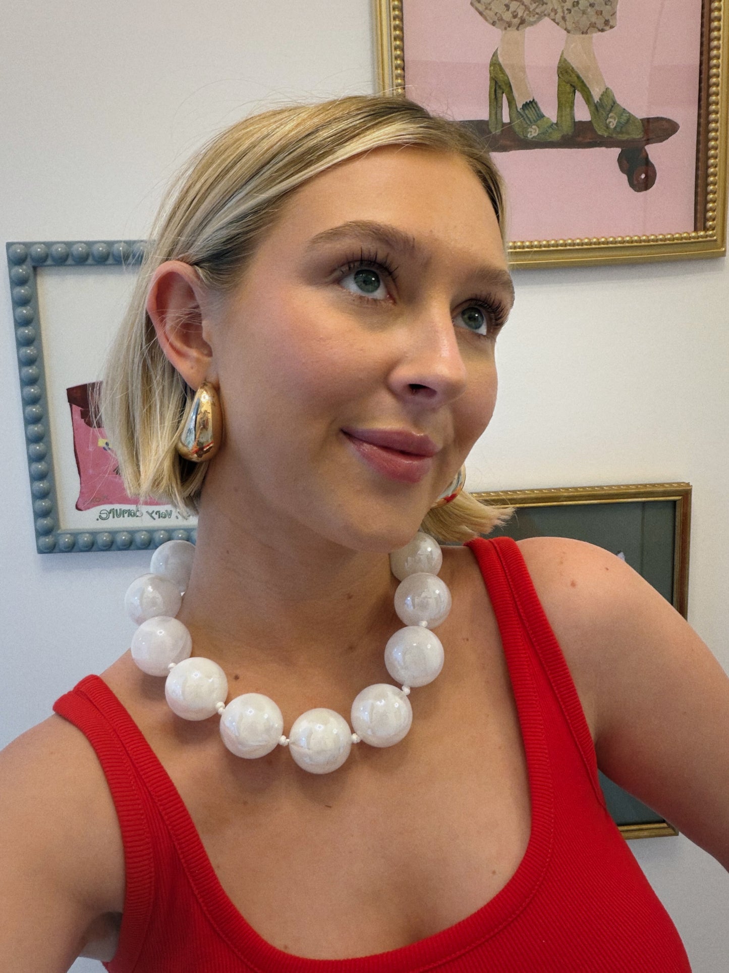 Sweet Ball Necklace - White
