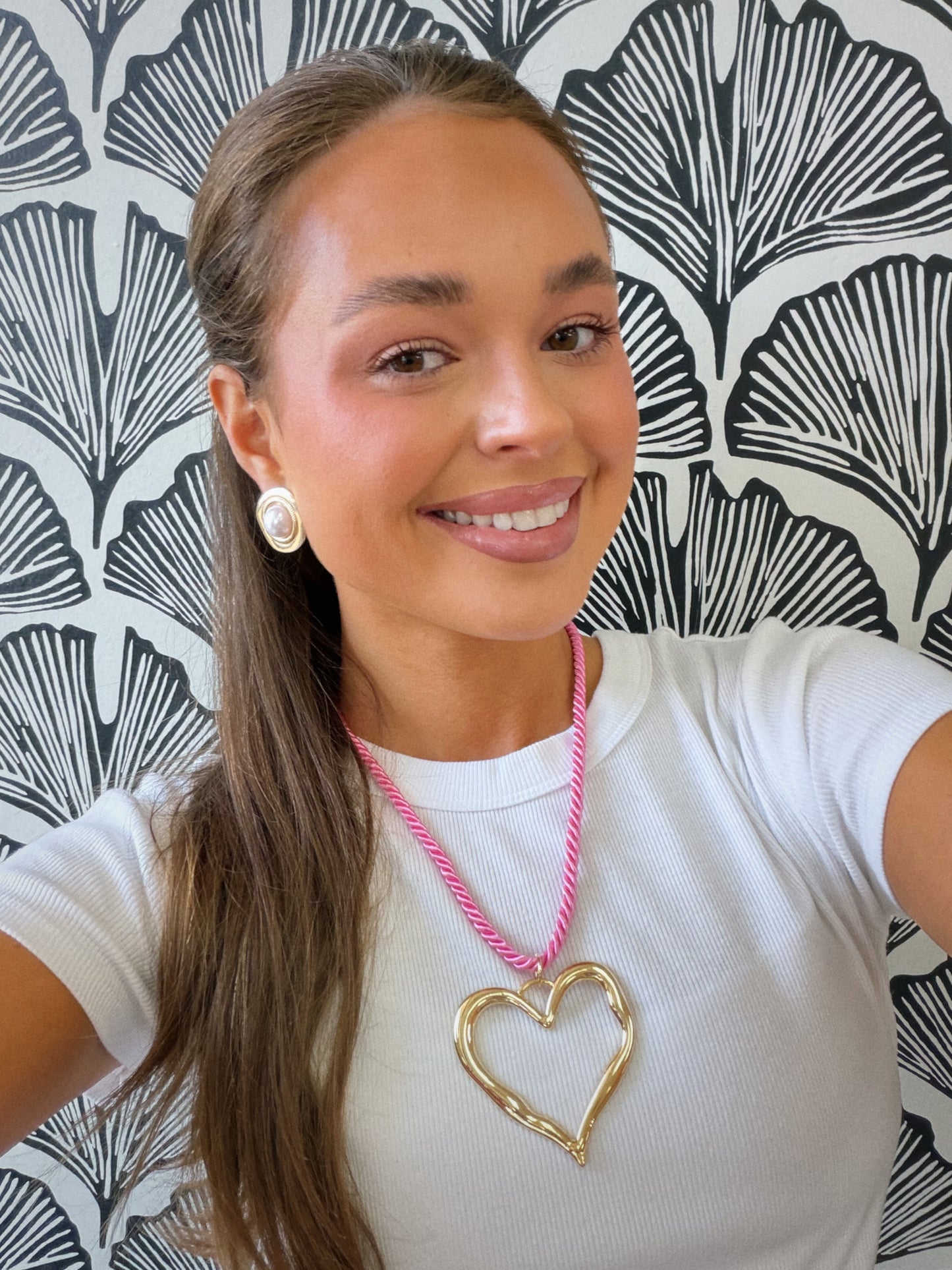 Roped In Love Necklace - Pink