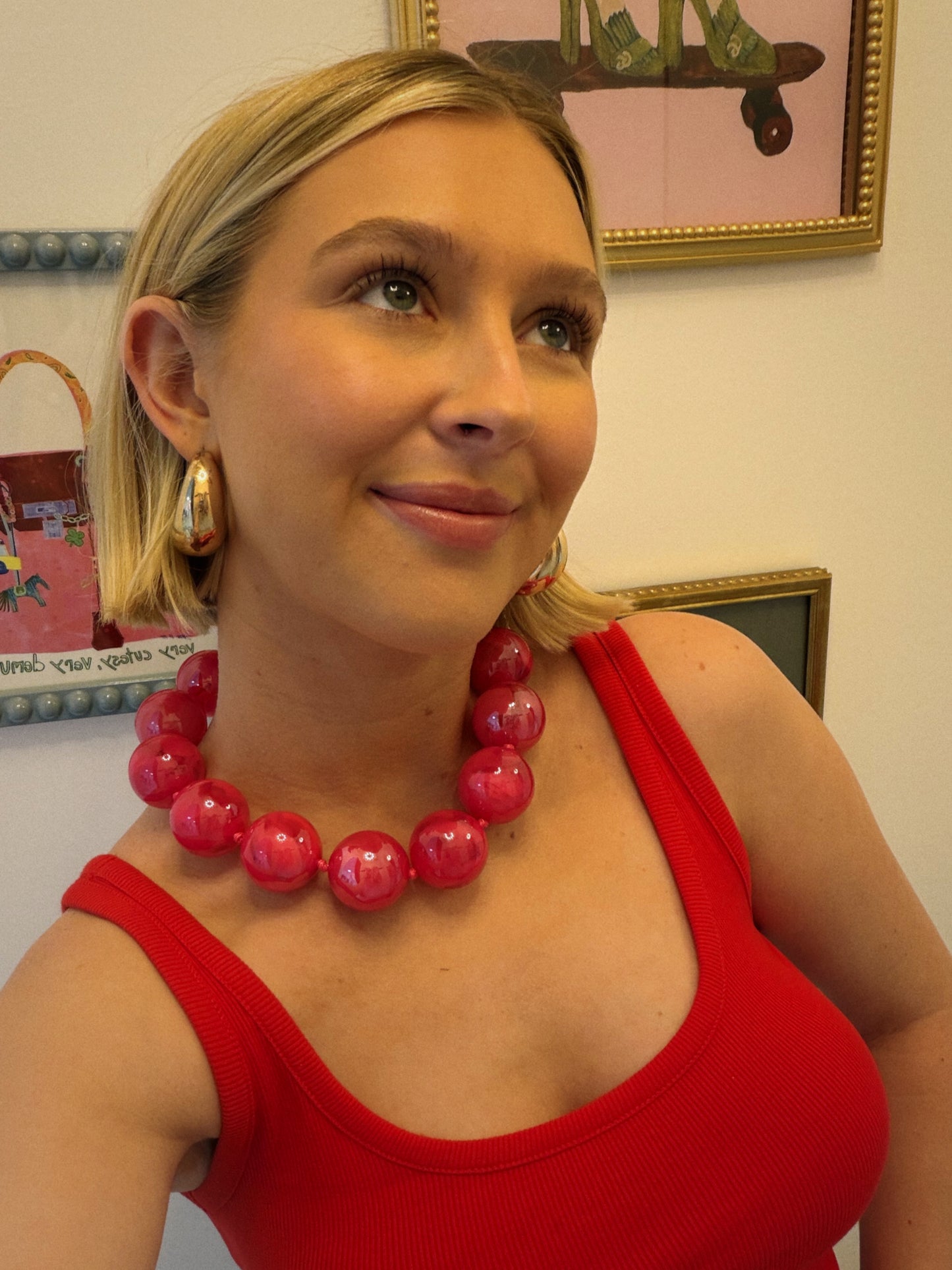 Sweet Ball Necklace - Pink