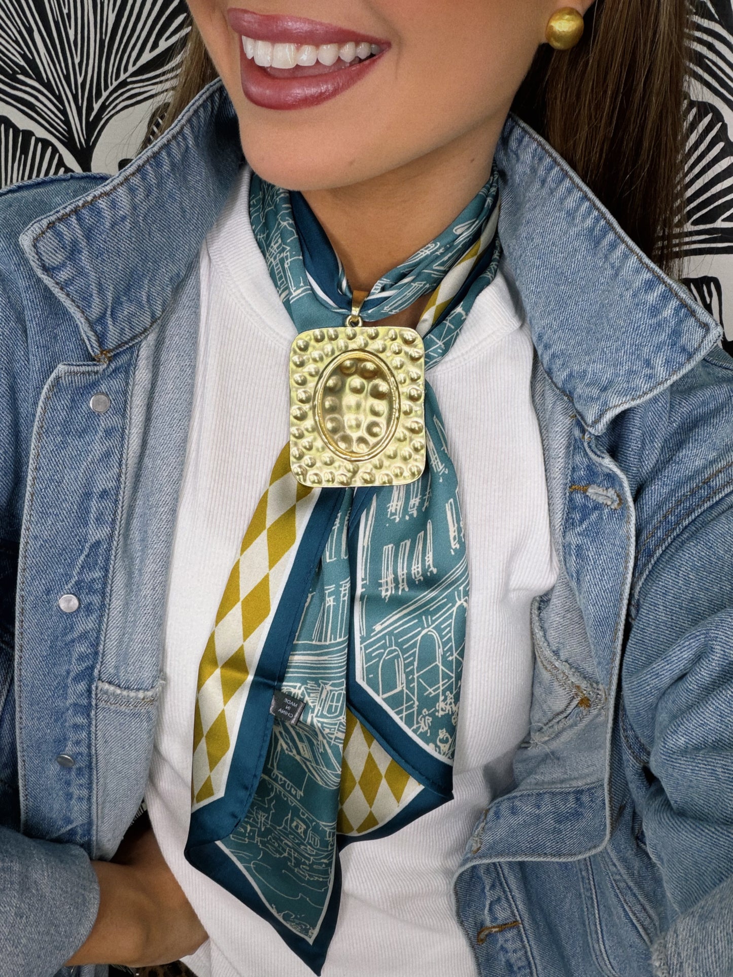 Square Up Scarf Necklace