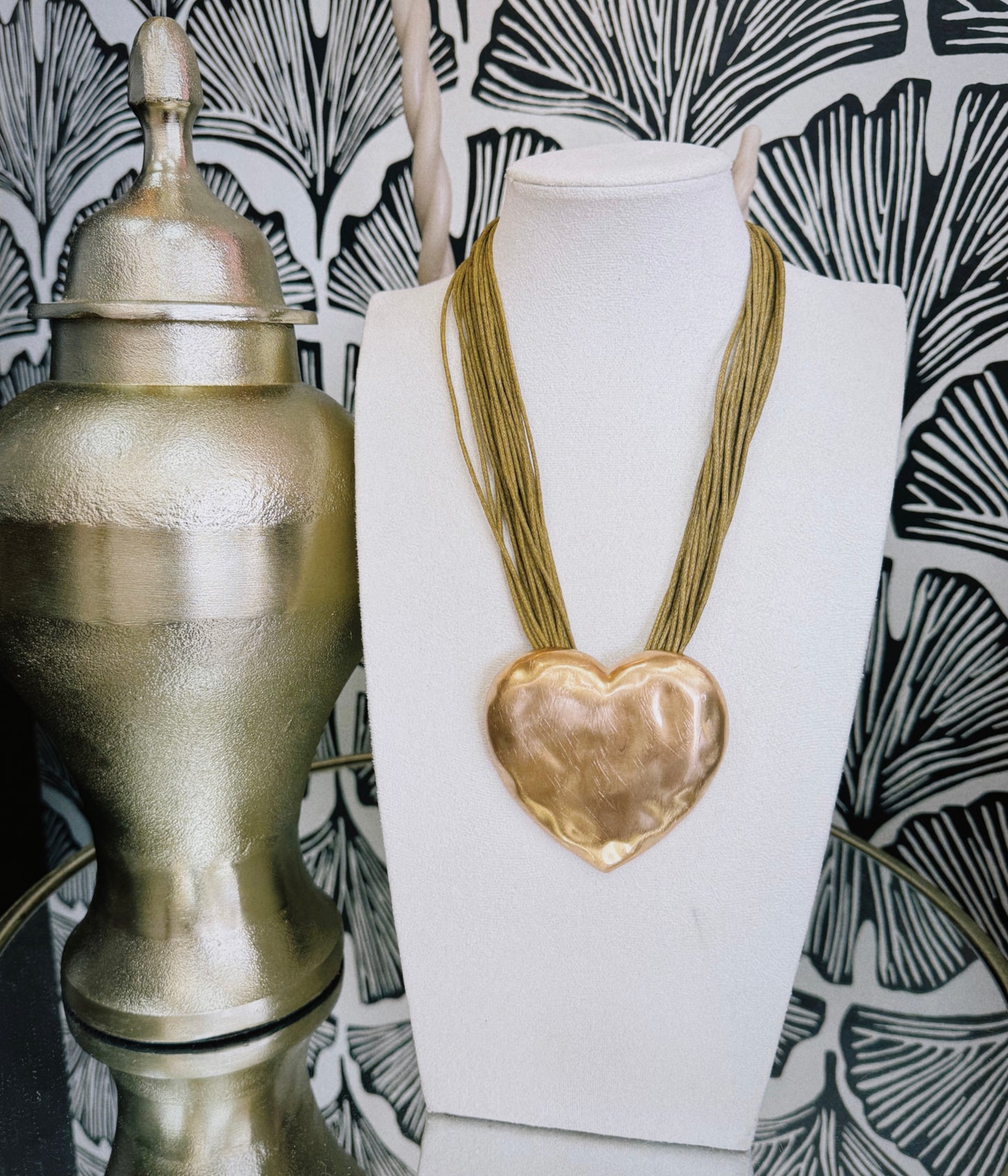 Wild Love Statement Necklace - Olive