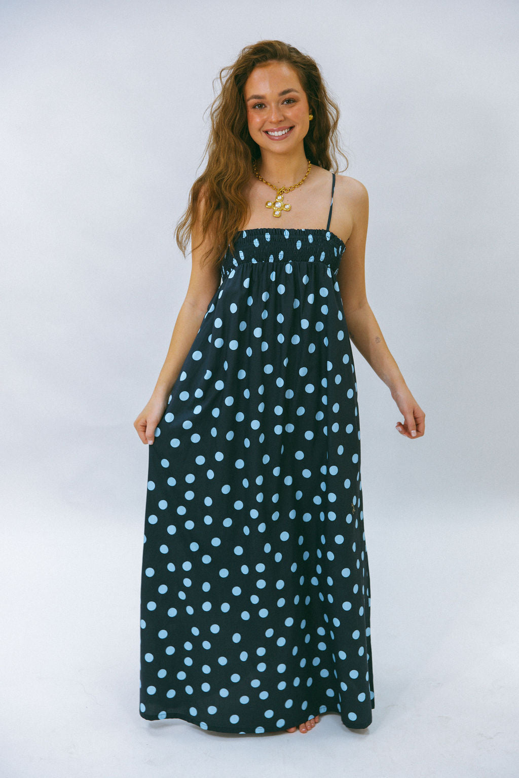 Midnight Polka Dot Dress