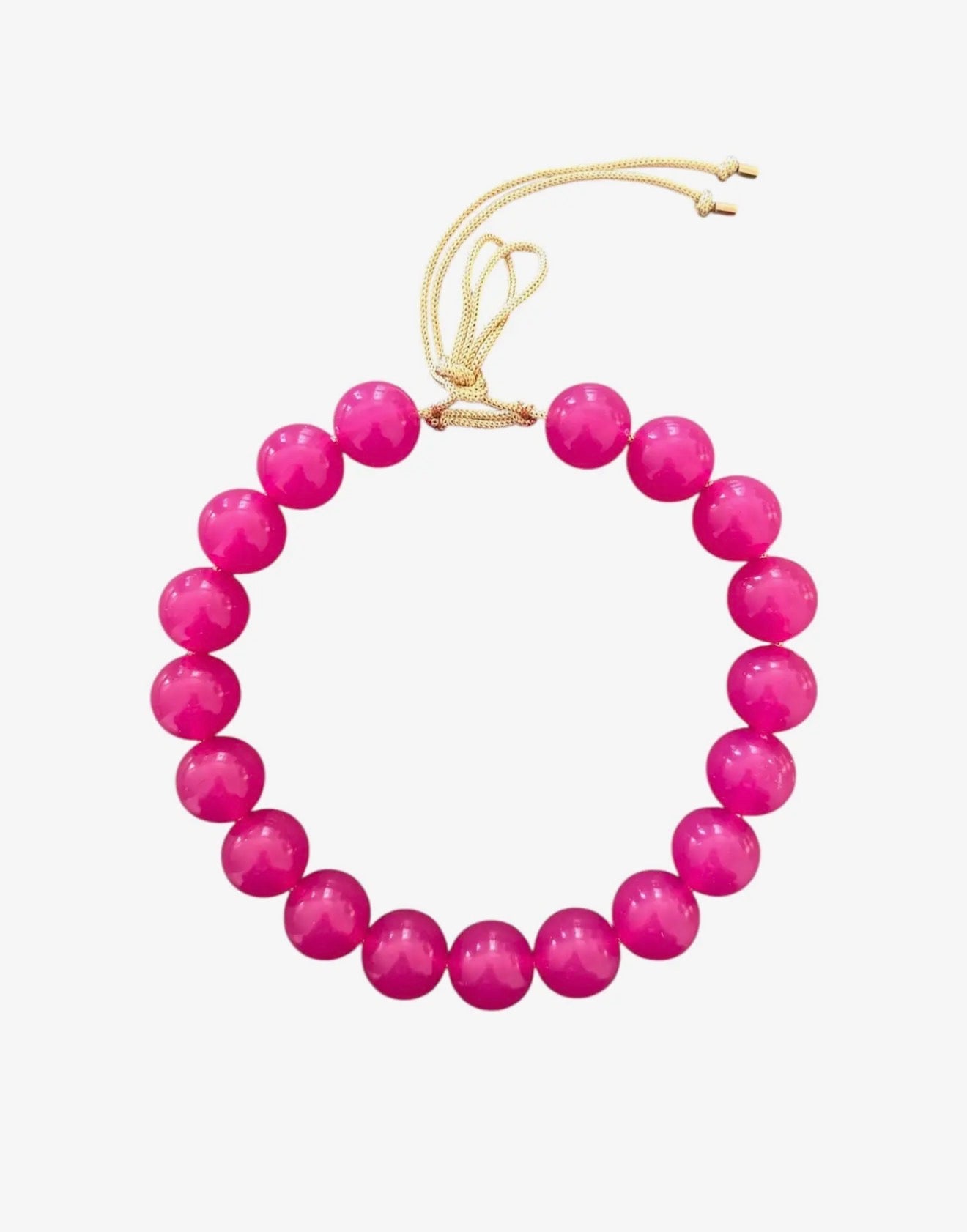 Chunky Beaded Necklace - Hot Pink