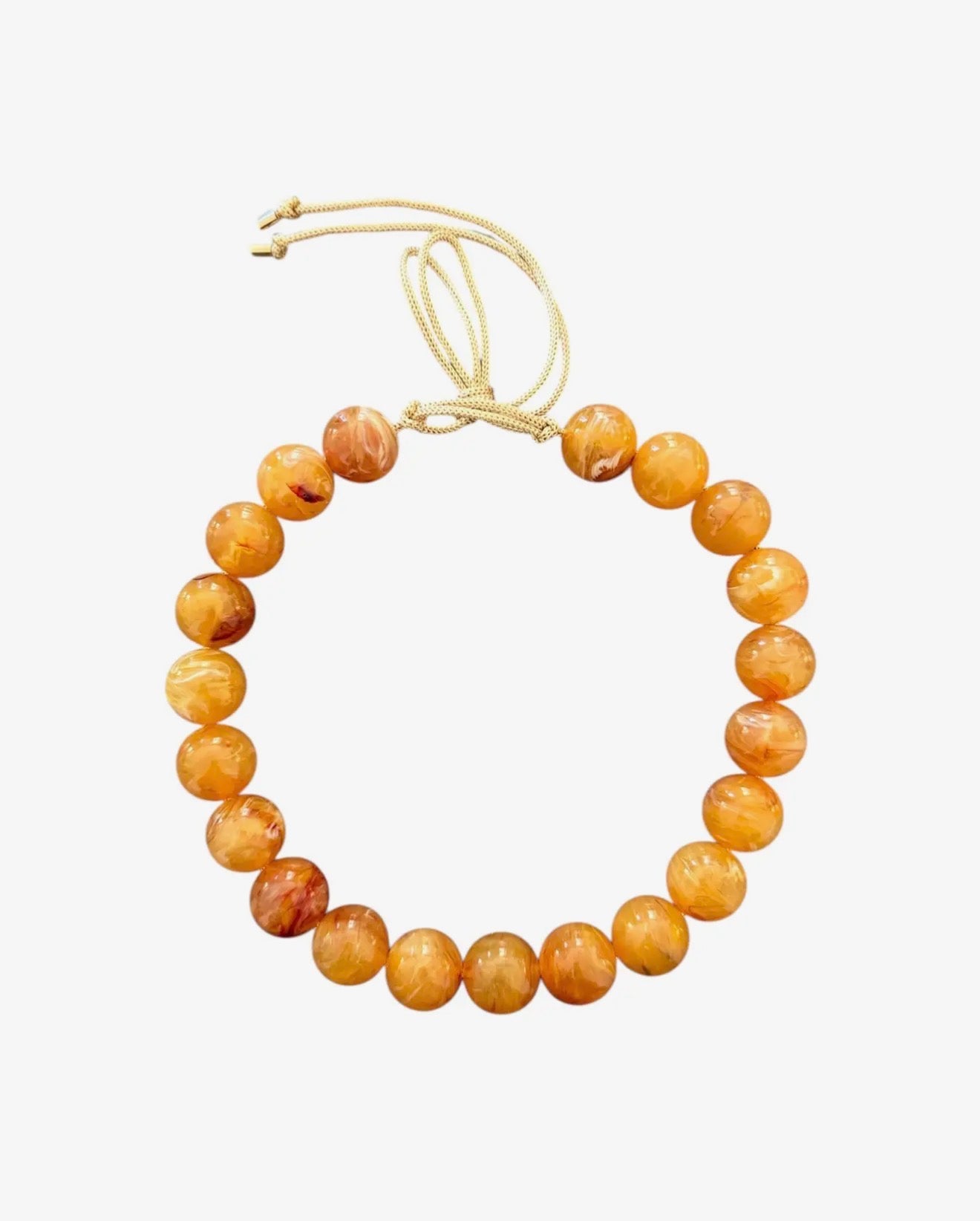 Chunky Beaded Necklace - Sunset Citrine