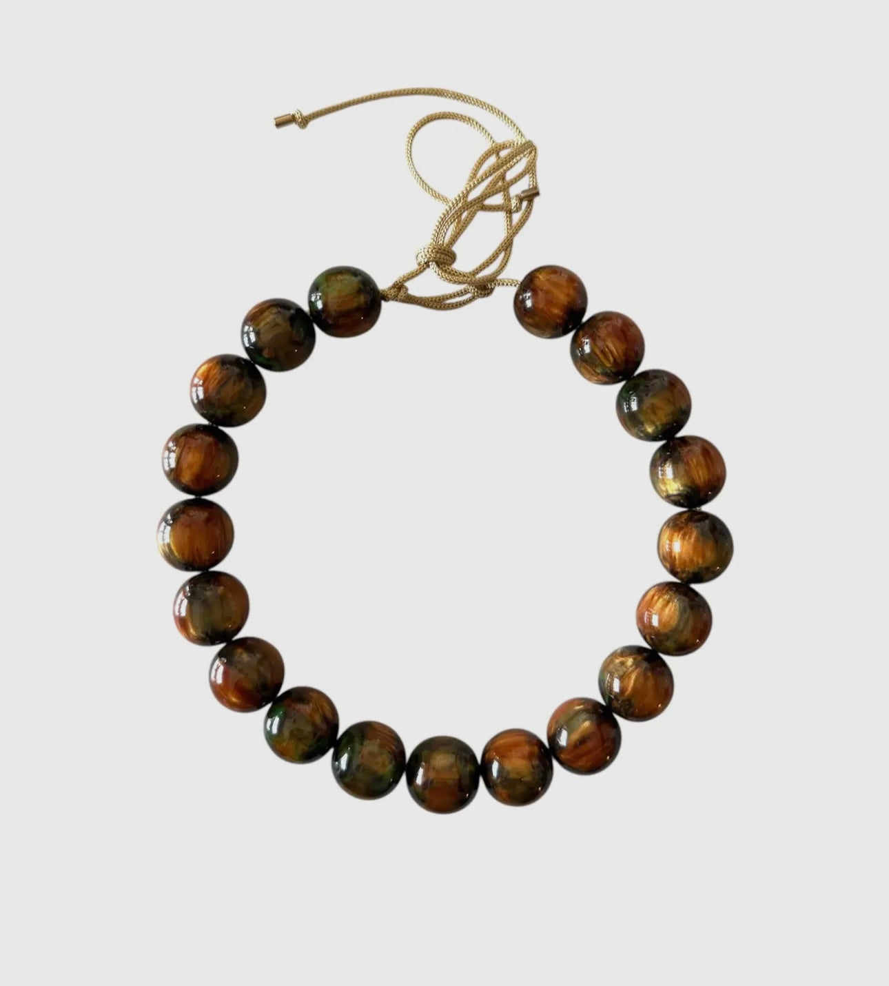 Chunky Beaded Necklace -Amber Glow