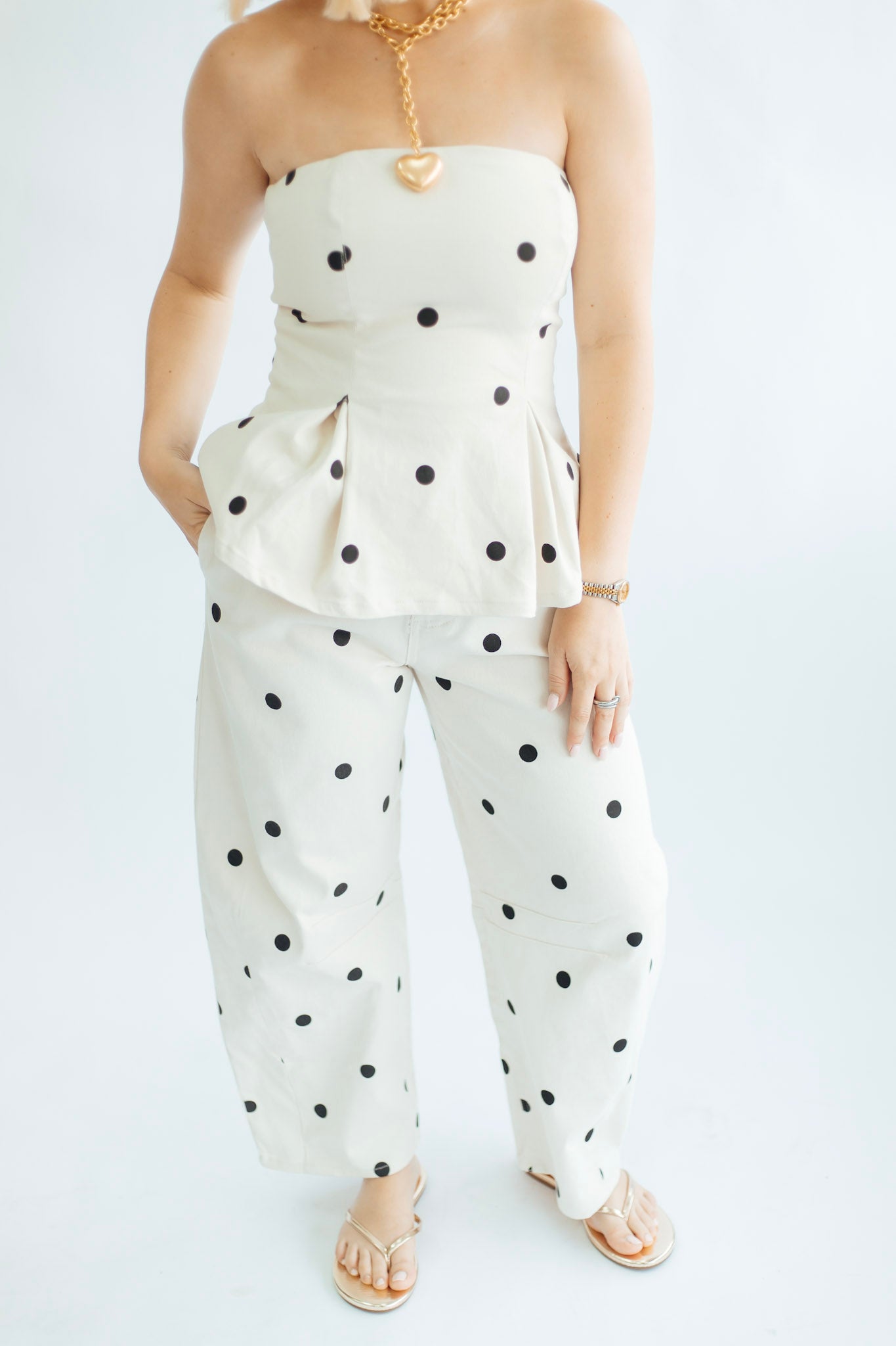 Polka Dot Barrel Jeans