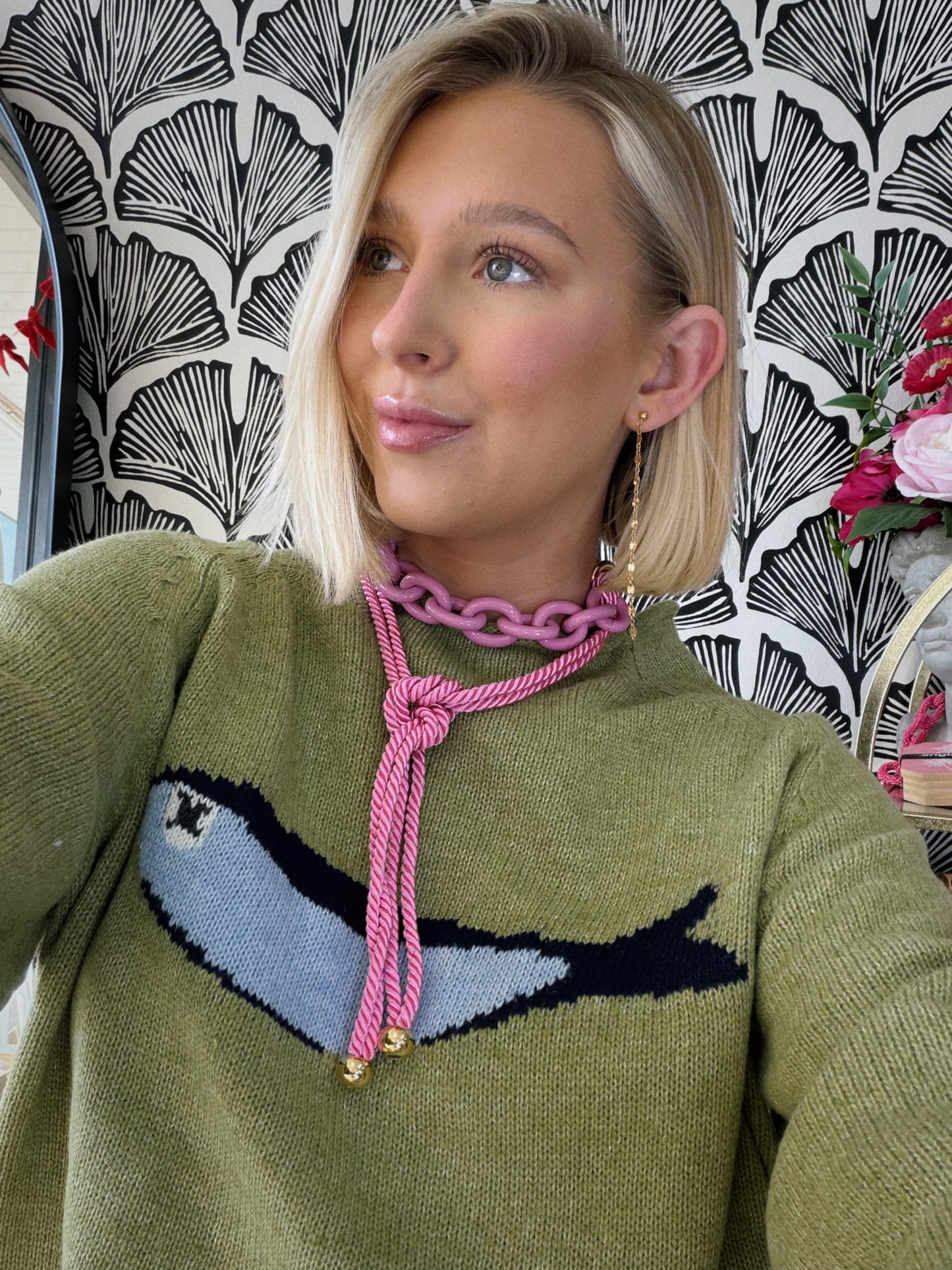 The Sailor Knot Statement Necklace - Pink