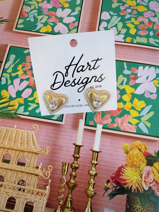 Diamond Heart Studs