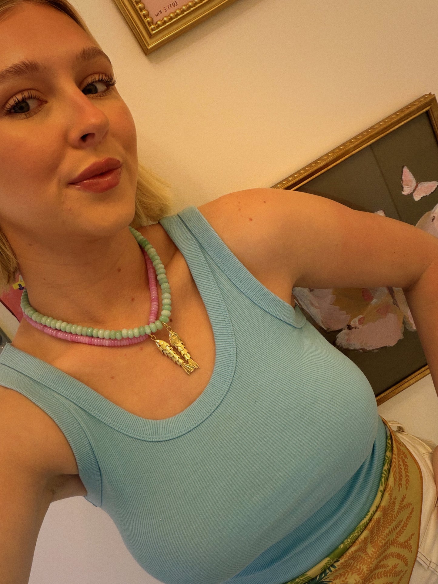 Gold Fish Charm Necklace