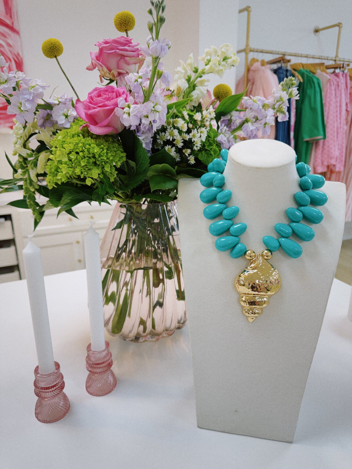 Seaside Statement Necklace - Teal