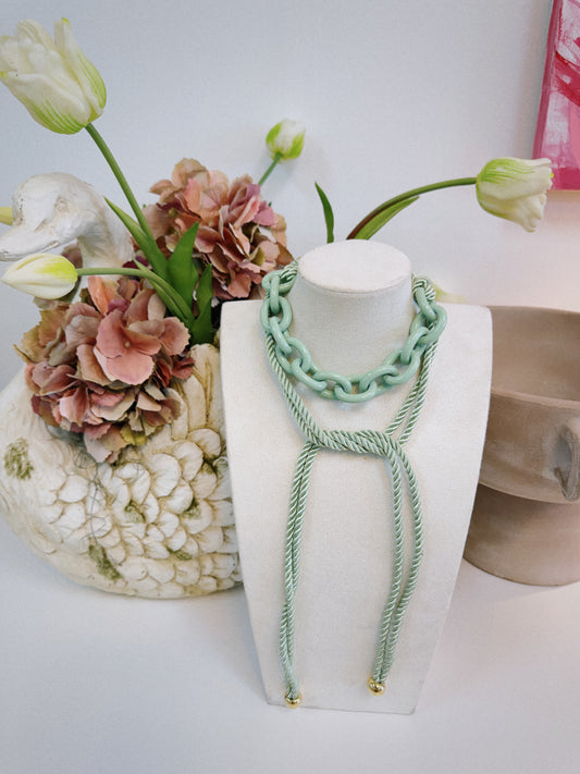 Sailor Knot Necklace - Mint