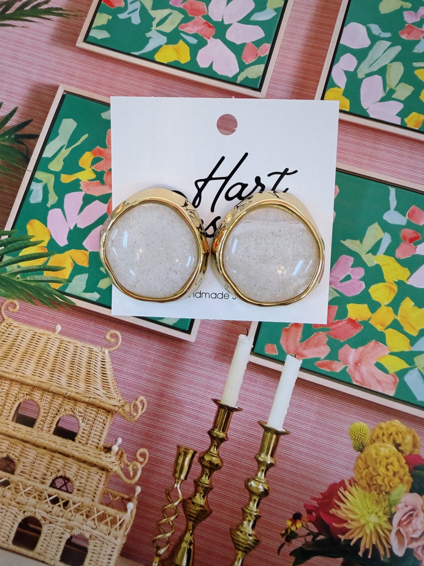Cream & Gold Studs