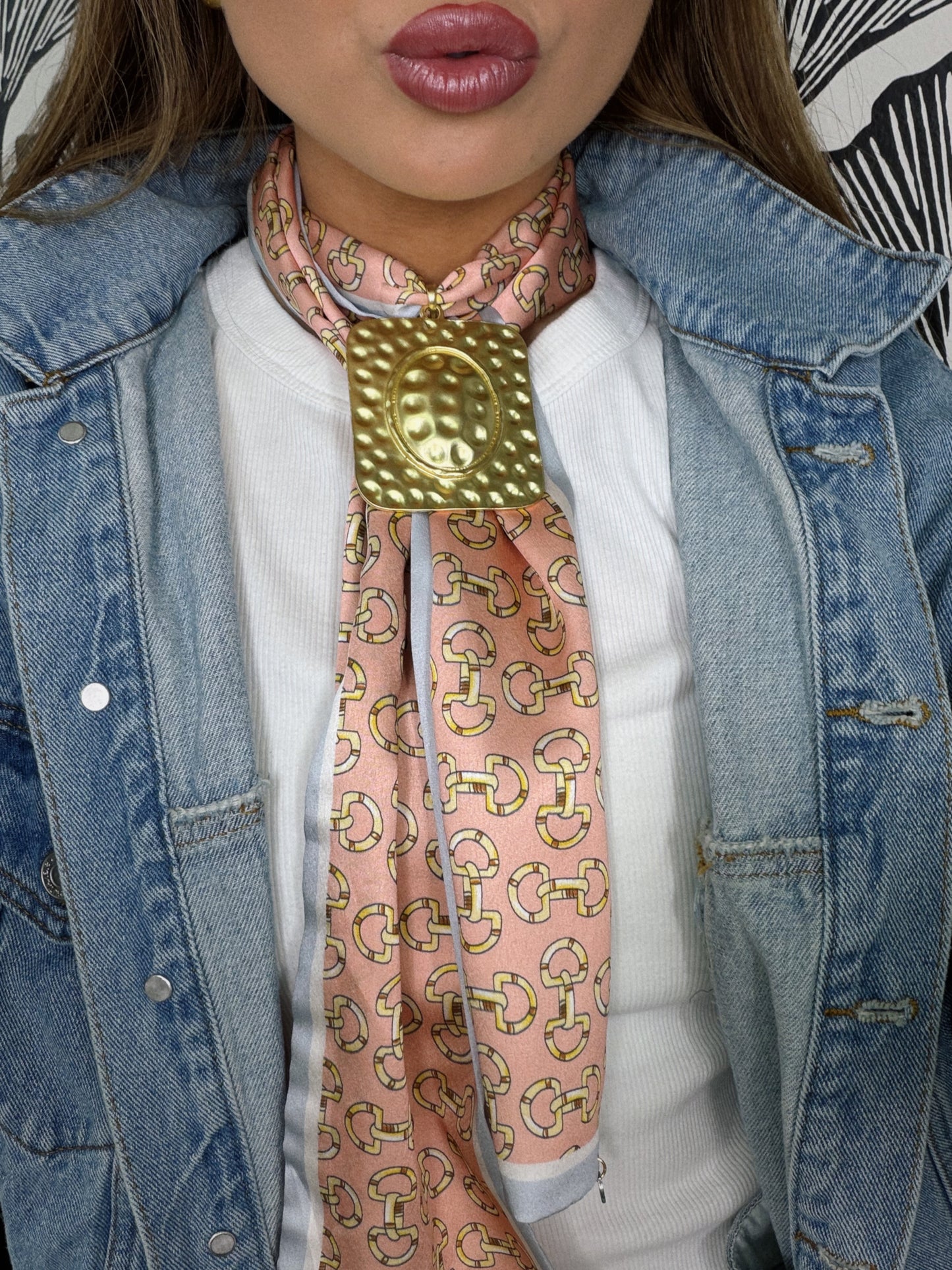 Blush Wrap Scarf Necklace