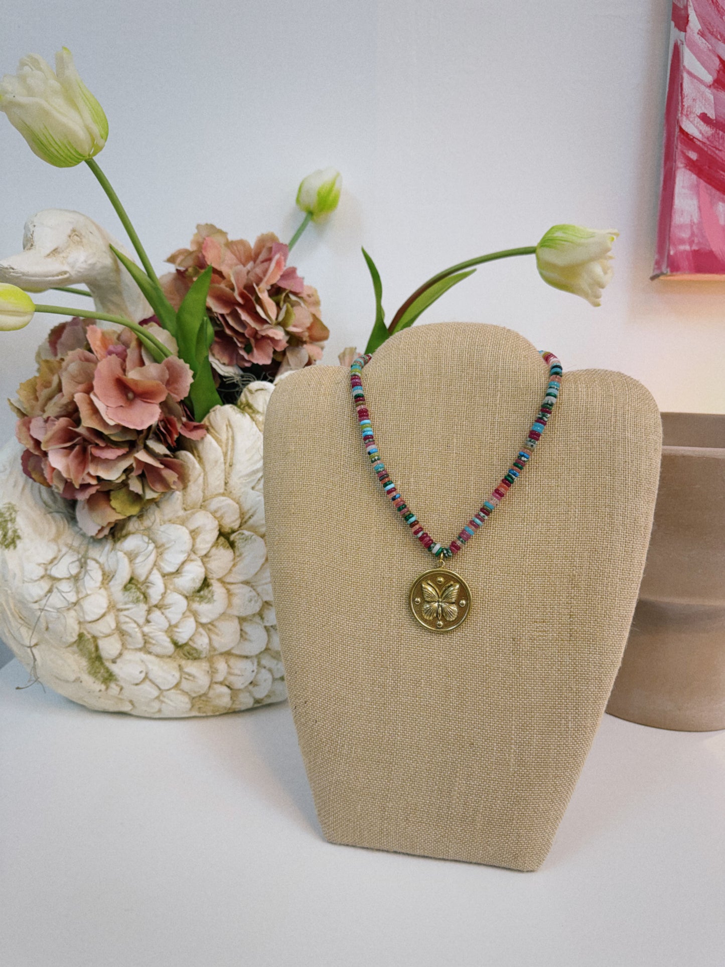 Multi Color Butterfly Necklace