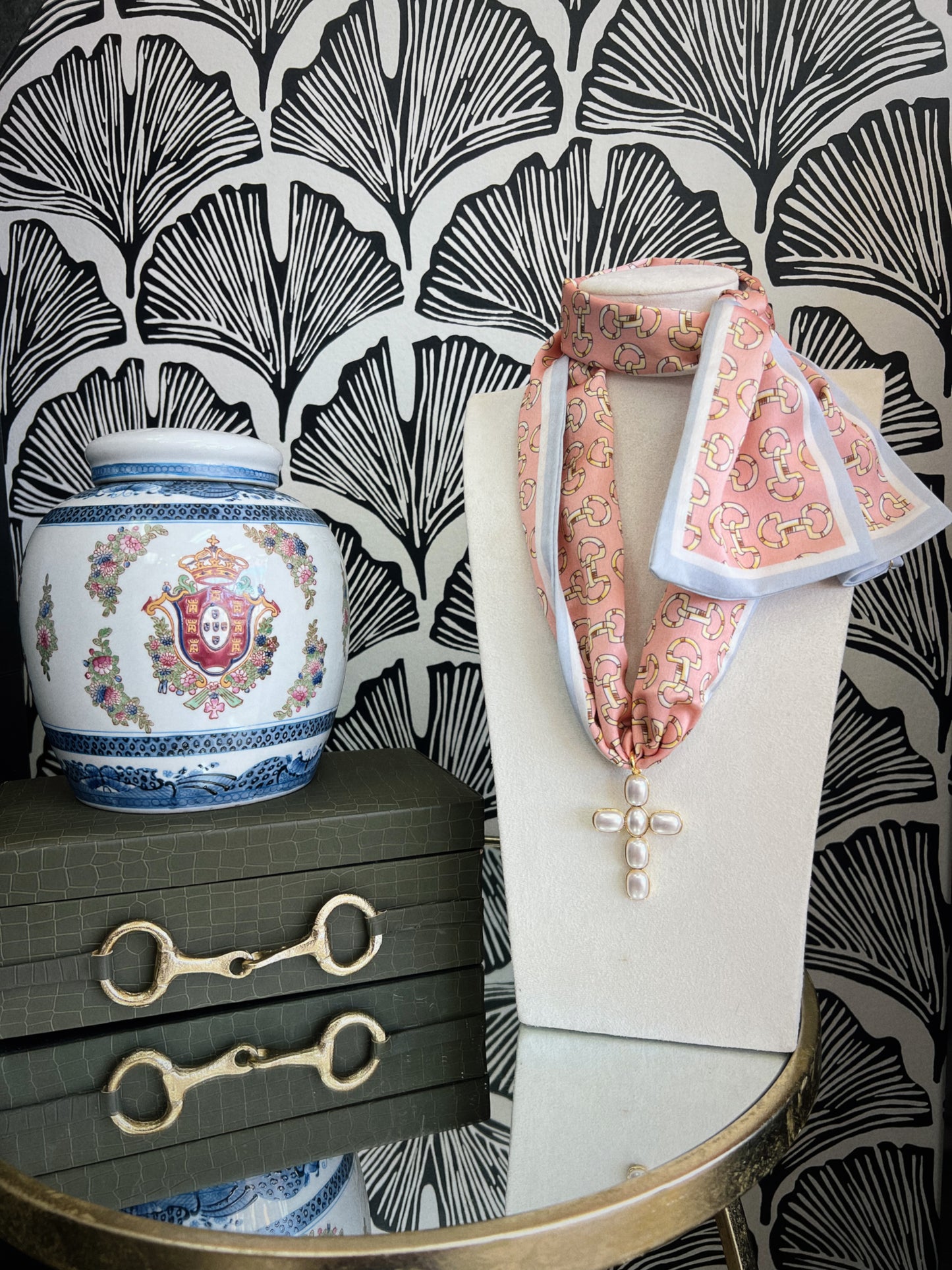 Cross Through Scarf Necklace