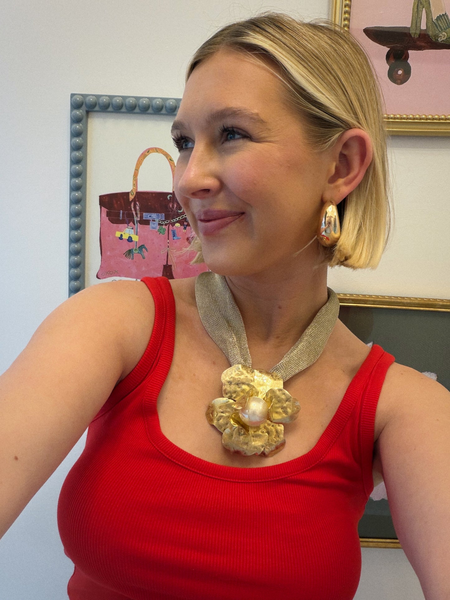 Flower Pearl Necklace